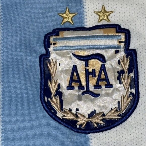 Argentina AFA Soccer Jersey Adidas ClimaCool Striped Blue White L - Picture 3 of 10